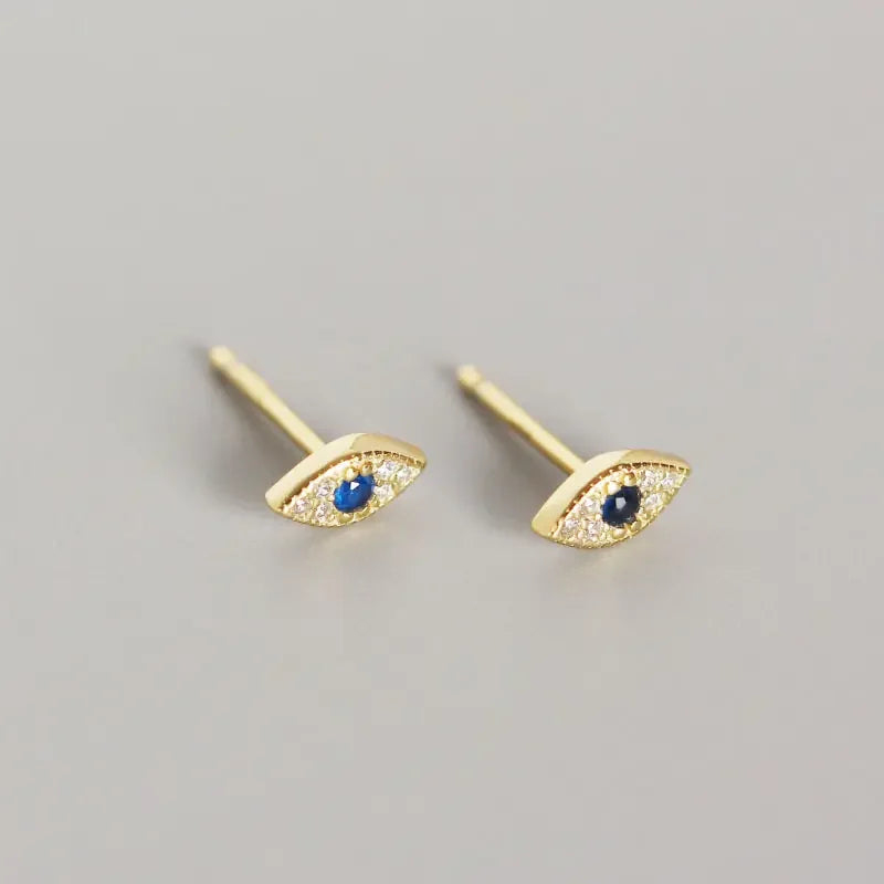 Blue Evil Eye Zircon Earrings