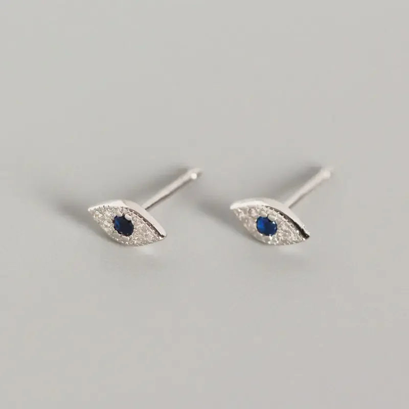 Blue Evil Eye Zircon Earrings