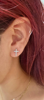 Crystal Cross Earrings