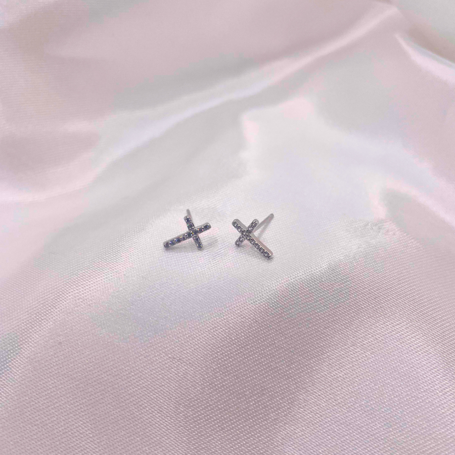 Crystal Cross Earrings