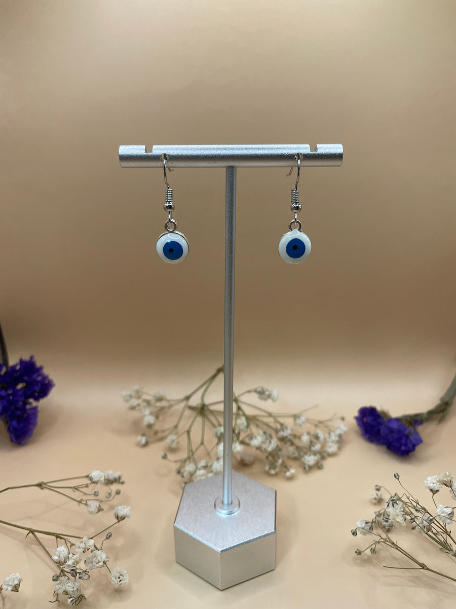 Evil Eye Silver Earrings