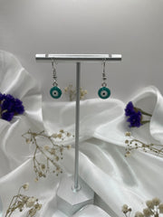 Evil Eye Silver Earrings