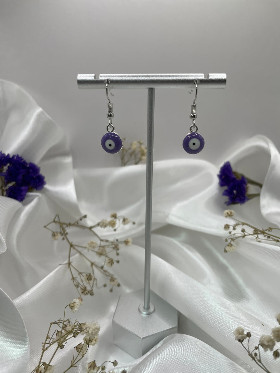 Evil Eye Silver Earrings